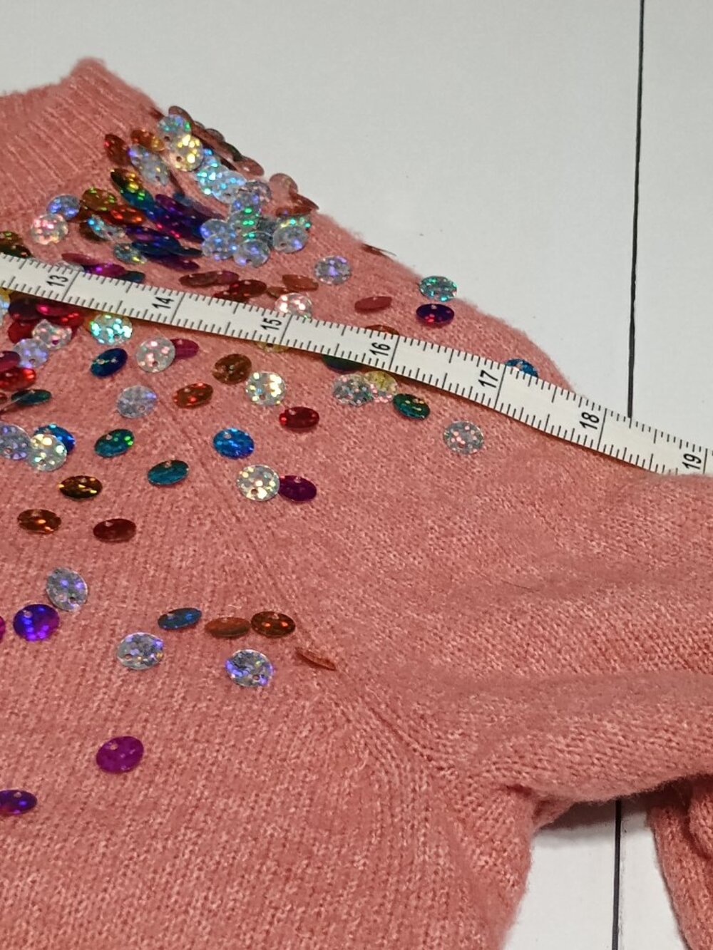 Nordstrom Girls Pink Sequin Embellished Sweater Size L 10/12 - Picture 6 of 8